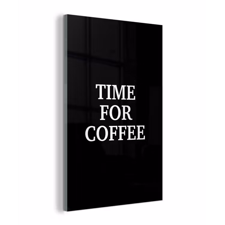 Quotes - Letters - Koffie - Zwart plexiglas 5mm klein -z3d