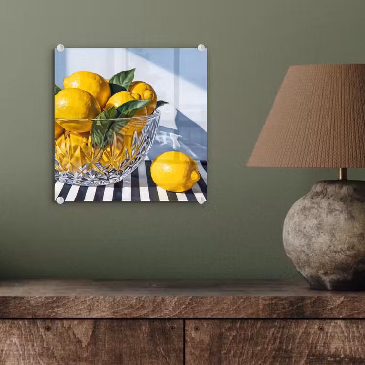Glasbild - Zitronen – Obst – Gelb - Citroenen - Fruit - Geel plexiglas 5mm klein
