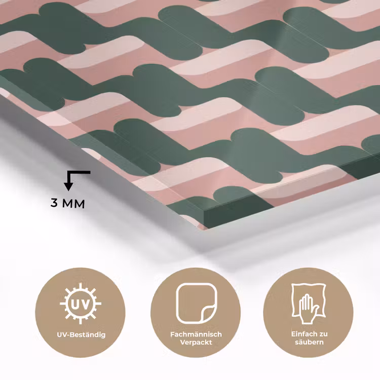 Vlechtpatroon - Groen - Roze - Geometrisch plexiglas 5mm klein 11 -wsfeer2_DE