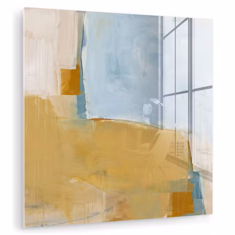 Glasbild - Zusammenfassung – Farben – Kunst – Modern – Blau - Abstract - Kleuren - Kunst - Modern - Blauw plexiglas 5mm klein