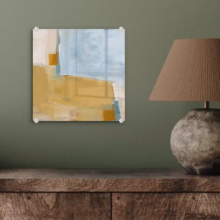 Glasbild - Zusammenfassung – Farben – Kunst – Modern – Blau - Abstract - Kleuren - Kunst - Modern - Blauw plexiglas 5mm klein