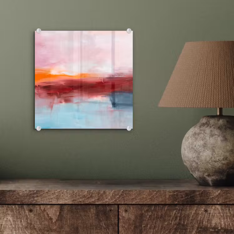 Glasbild - Zusammenfassung – Farben – Modern – Kunst – Rosa - Abstract - Kleuren - Modern - Kunst - Roze plexiglas 5mm klein