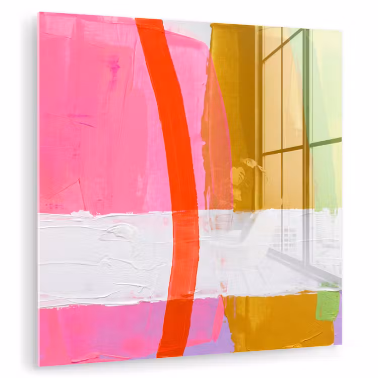 Glasbild - Zusammenfassung – Farbenfroh – Formen – Modern – Kunst - Abstract - Kleurrijk - Vormen - Modern - Kunst plexiglas 5mm klein