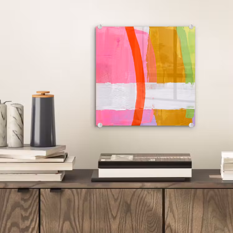 Glasbild - Zusammenfassung – Farbenfroh – Formen – Modern – Kunst - Abstract - Kleurrijk - Vormen - Modern - Kunst plexiglas 5mm klein