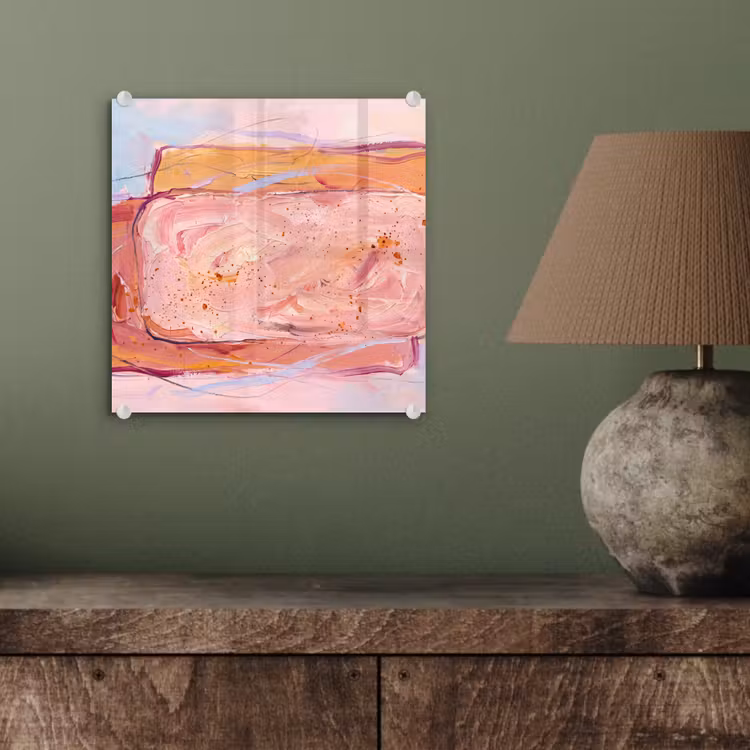Glasbild - Zusammenfassung – Formen – Modern – Rosa - Abstract - Vormen - Modern - Roze plexiglas 5mm klein