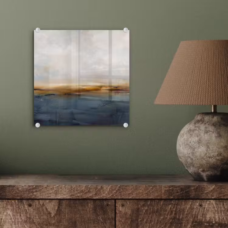Glasbild - Zusammenfassung – Horizont – Wasser – Modern – Beige - Abstract - Horizon - Water - Modern - Beige plexiglas 5mm klein