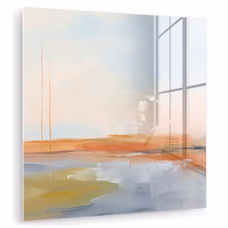 Glasbild - Zusammenfassung – Landschaft – Horizont – Modern – Farbenfroh - Abstract - Landschap - Horizon - Modern - Kleurrijk plexiglas 5mm klein