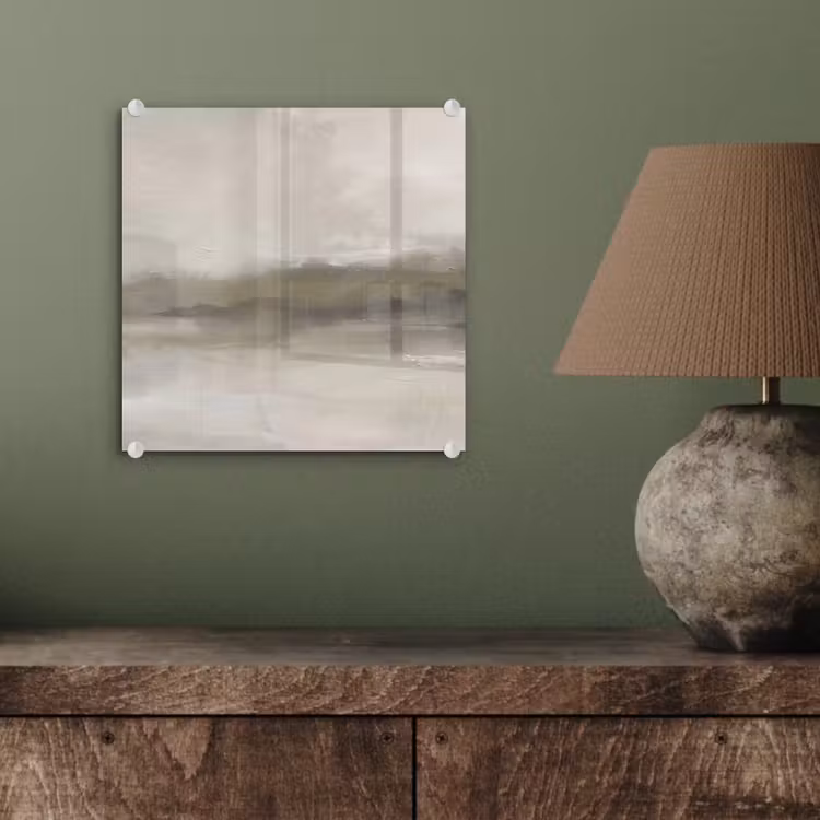 Glasbild - Zusammenfassung – Landschaft – Nebel – Modern – Grau - Abstract - Landschap - Nevel - Modern - Grijs plexiglas 5mm klein