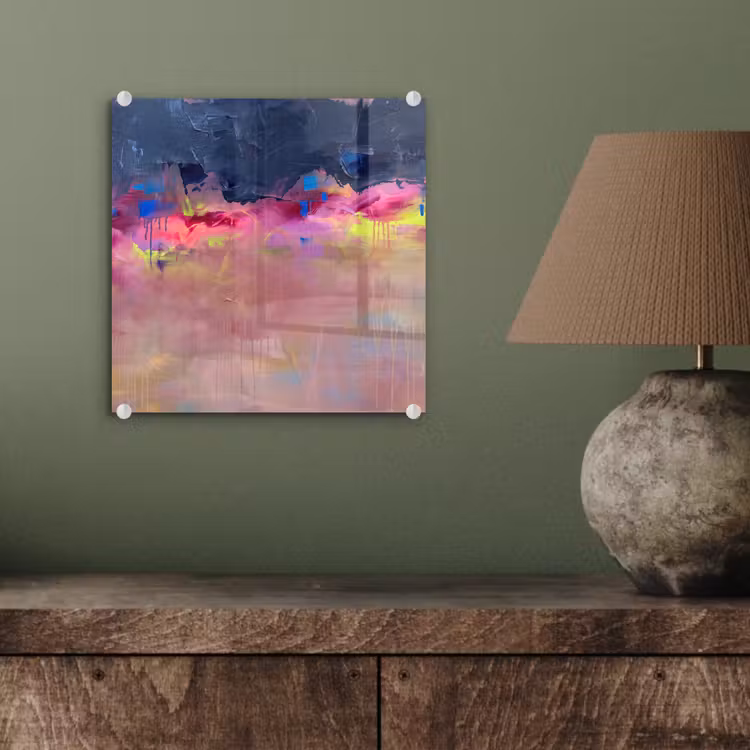 Glasbild - Zusammenfassung – Textur – Farben – Modern – Rosa - Abstract - Textuur - Kleuren - Modern - Roze plexiglas 5mm klein