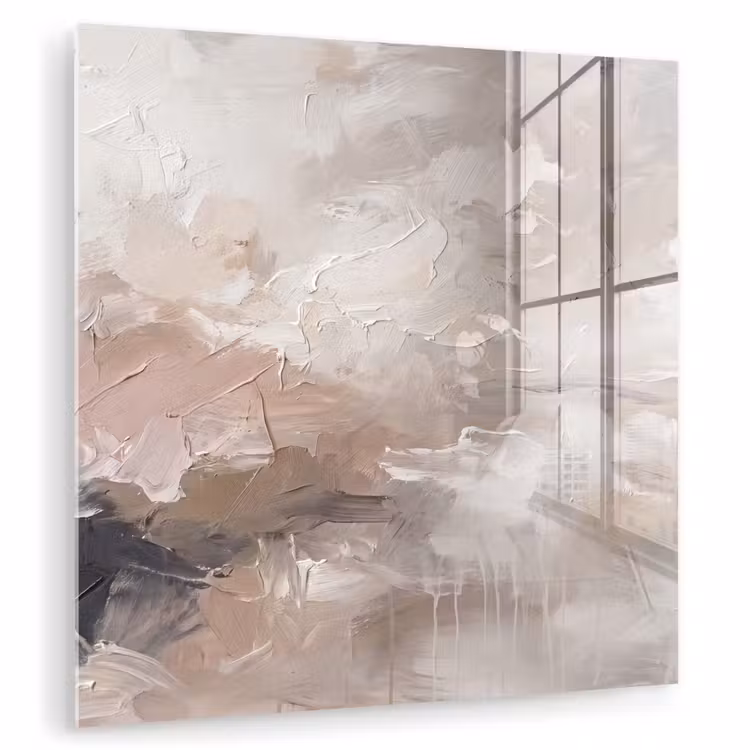 Glasbild - Zusammenfassung – Textur – Kunst – Modern – Beige - Abstract - Textuur - Kunst - Modern - Beige plexiglas 5mm klein