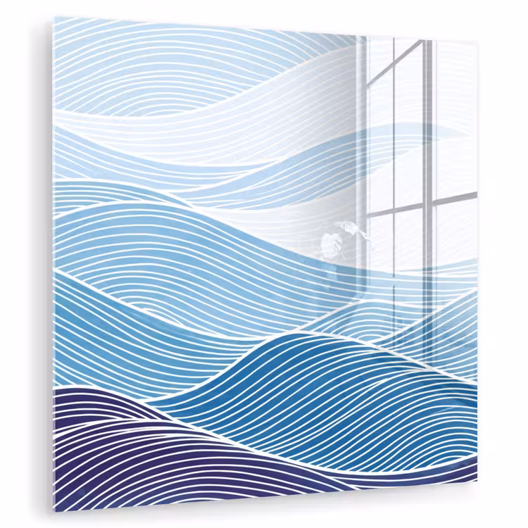 Abstract - Golven - Patroon - Blauw - Modern plexiglas 5mm klein -zzzproduct_nieuw