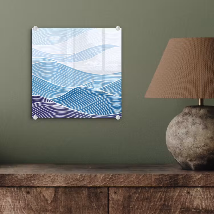 Abstract - Golven - Patroon - Blauw - Modern plexiglas 5mm klein -sfeer3