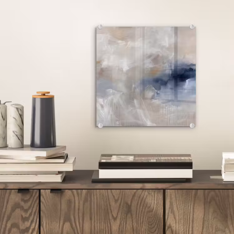 Glasbild - Zusammenfassung – Wolken – Atmosphäre – Modern – Beige - Abstract - Wolken - Sfeer - Modern - Beige plexiglas 5mm klein