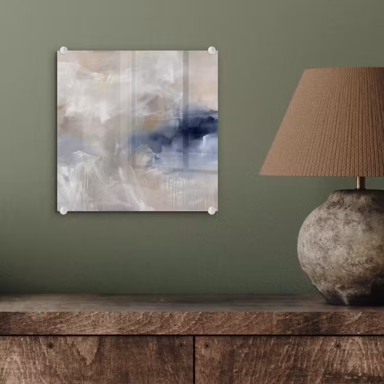 Glasbild - Zusammenfassung – Wolken – Atmosphäre – Modern – Beige - Abstract - Wolken - Sfeer - Modern - Beige plexiglas 5mm klein