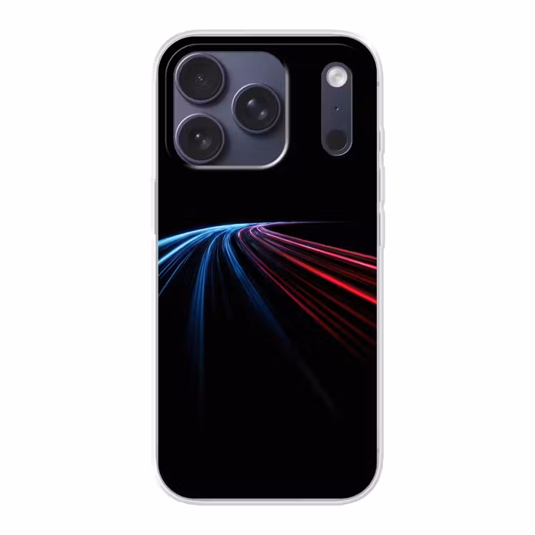 Gaming - Strepen - Gebogen - Blauw Telefoonhoesje iPhone 17 Pro klein -3d