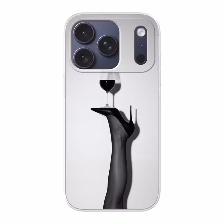 Hak - Wijn - Minimalistisch - Zwart Telefoonhoesje iPhone 17 Pro klein -3d