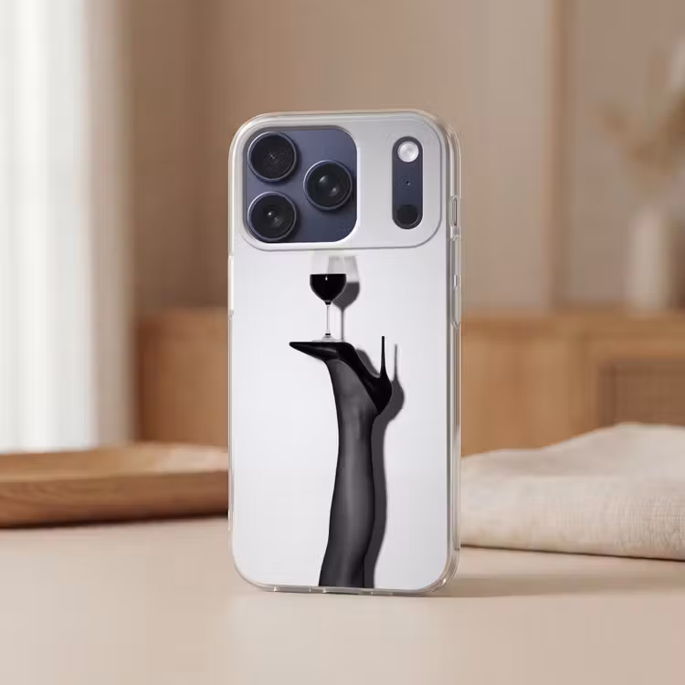Hak - Wijn - Minimalistisch - Zwart Telefoonhoesje iPhone 17 Pro klein -sfeer2