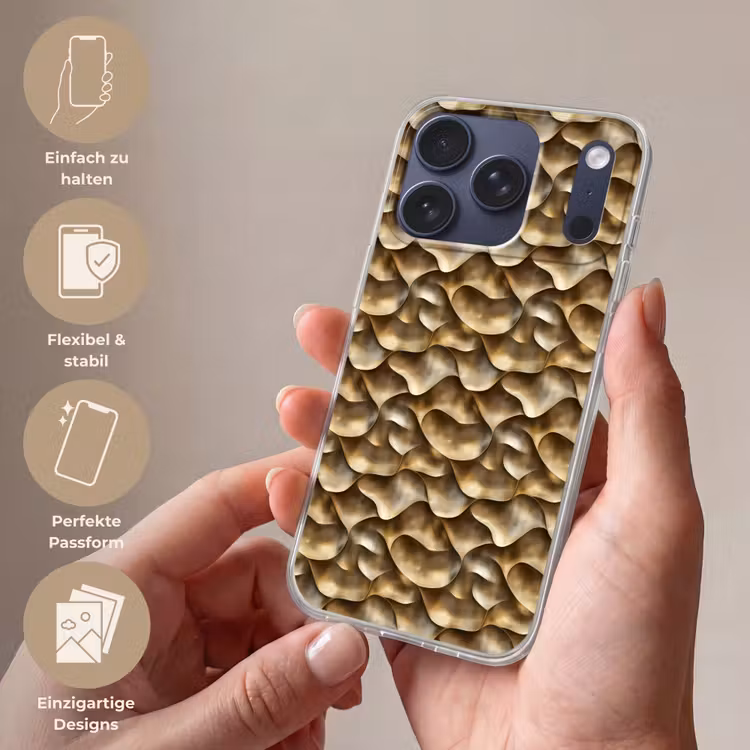 Abstract - Antiek - Goud Telefoonhoesje iPhone 17 Pro klein 878 -sfeer3_DE