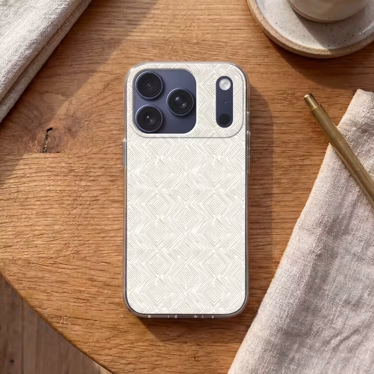 Abstract - Ruiten - Beige Telefoonhoesje iPhone 17 Pro klein 878 -sfeer1