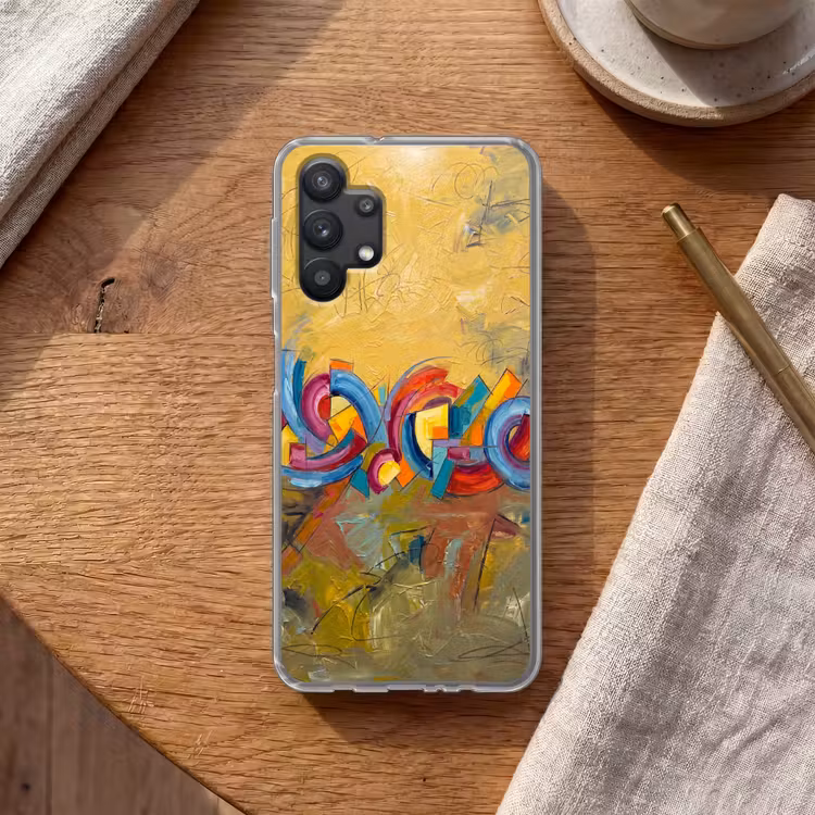 Abstract - Cirkels - Schilderij - Kleurrijk - Dynamisch Telefoonhoesje Samsung Galaxy A32 5G klein -sfeer1