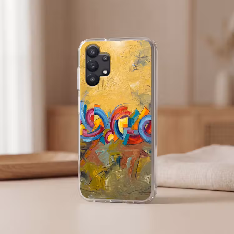 Abstract - Cirkels - Schilderij - Kleurrijk - Dynamisch Telefoonhoesje Samsung Galaxy A32 5G klein -sfeer2