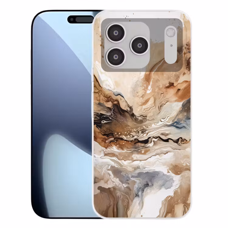 Abstract - Kunst - Verf - Beige - Modern Telefoonhoesje iPhone 17 Pro klein -3d