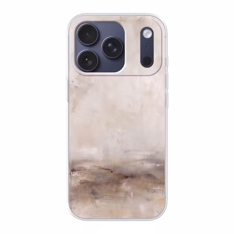 Abstrakt - Landschap - Modern - Beige - Kunst Telefoonhoesje iPhone 17 Pro klein -3d