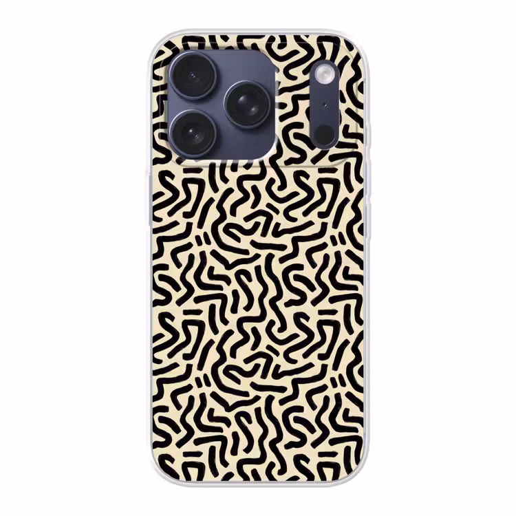 Abstract - Lijnen - Zwart Telefoonhoesje iPhone 17 Pro klein 878 -3d