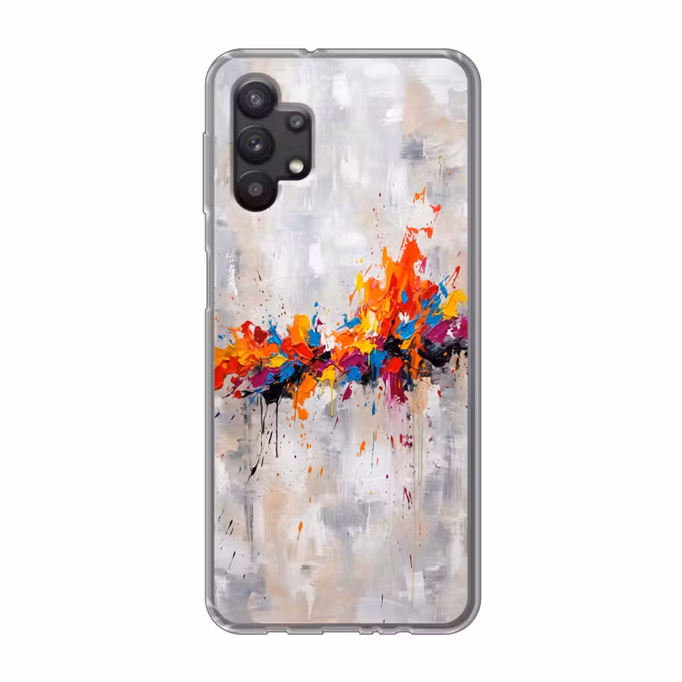 Abstract - Schilderij - Kleurrijk - Dynamisch Telefoonhoesje Samsung Galaxy A32 5G klein -3d