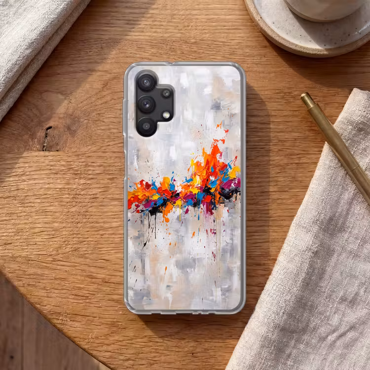 Abstract - Schilderij - Kleurrijk - Dynamisch Telefoonhoesje Samsung Galaxy A32 5G klein -sfeer1