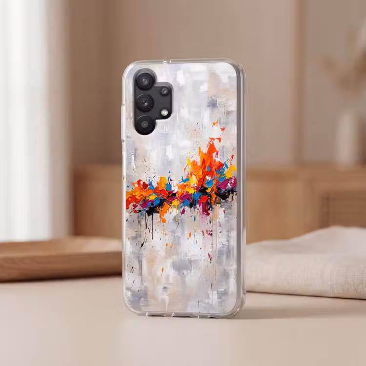 Abstract - Schilderij - Kleurrijk - Dynamisch Telefoonhoesje Samsung Galaxy A32 5G klein -sfeer2