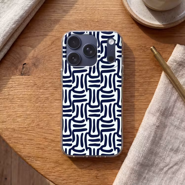 Abstract - Modern - Blauw Telefoonhoesje iPhone 17 Pro klein 878 -sfeer1