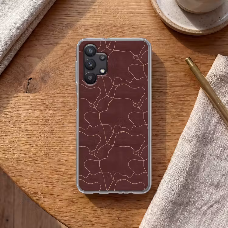 Abstract - Modern - Bruin Telefoonhoesje Samsung Galaxy A32 5G klein 346 -sfeer1