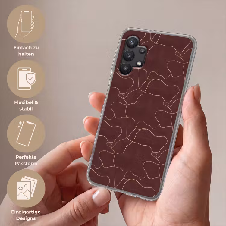 Abstract - Modern - Bruin Telefoonhoesje Samsung Galaxy A32 5G klein 346 -sfeer3_DE
