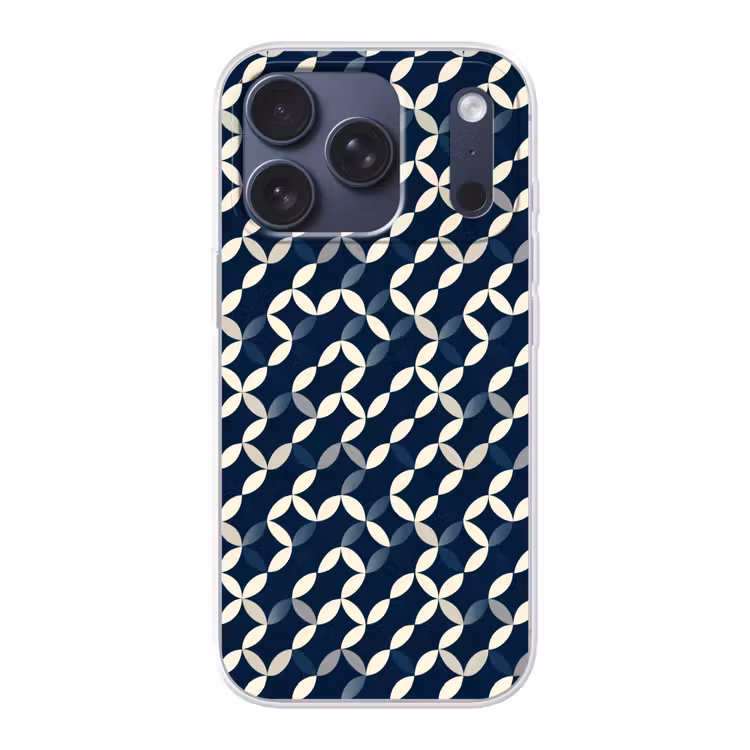 Abstract - Patroon - Blauw Telefoonhoesje iPhone 17 Pro klein 878 -3d