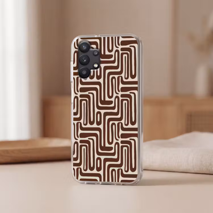Abstract - Patroon - Bruin Telefoonhoesje Samsung Galaxy A32 5G klein 346 -sfeer2