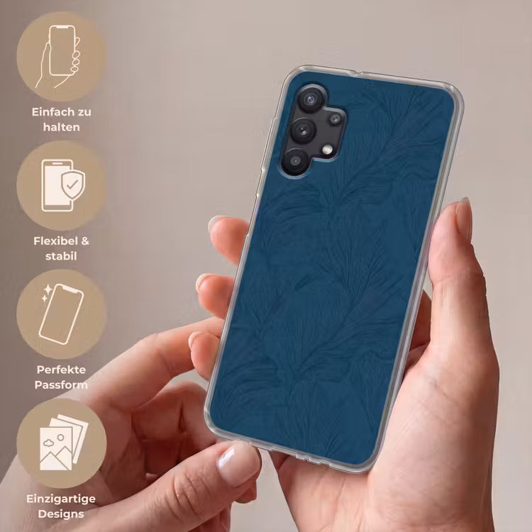 Abstract - Patroon - Donkerblauw - Elegant Telefoonhoesje Samsung Galaxy A32 5G klein 346 -sfeer3_DE