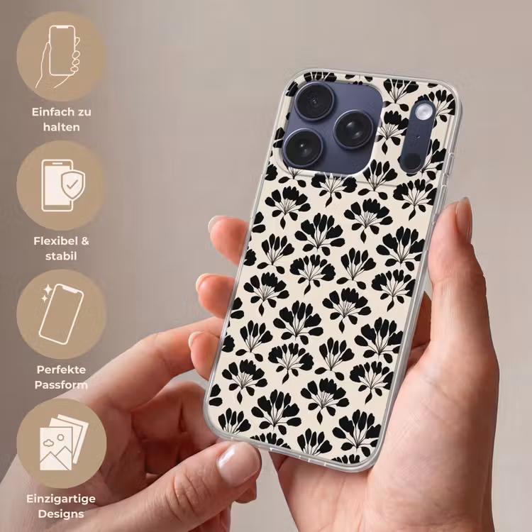 Abstract - Patroon - Zwart Telefoonhoesje iPhone 17 Pro klein 878 -sfeer3_DE