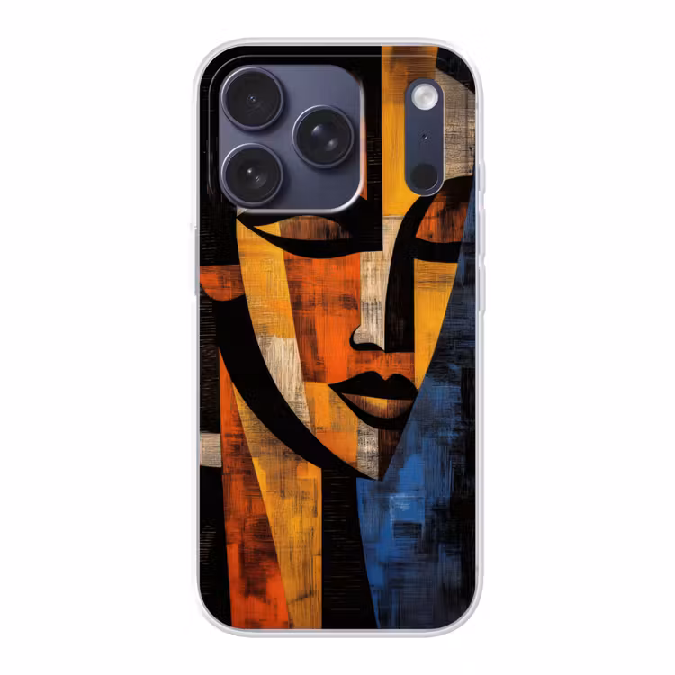 Abstract - Portret - Kleurvakken Telefoonhoesje iPhone 17 Pro klein -3d