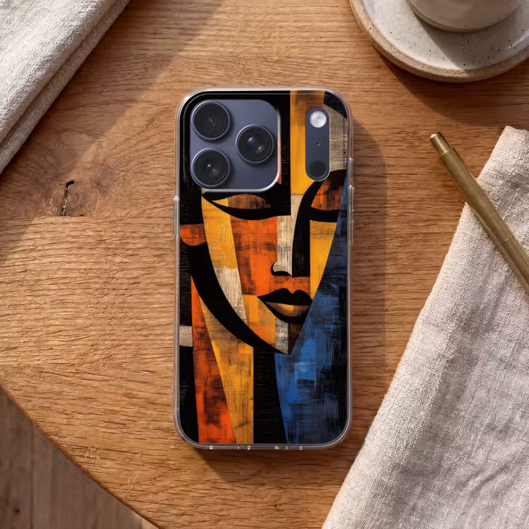 Abstract - Portret - Kleurvakken Telefoonhoesje iPhone 17 Pro klein -sfeer1