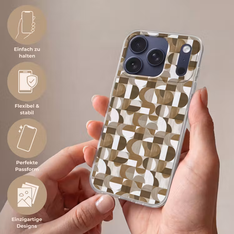 Abstract - Retro - Bruin Telefoonhoesje iPhone 17 Pro klein 878 -sfeer3_DE