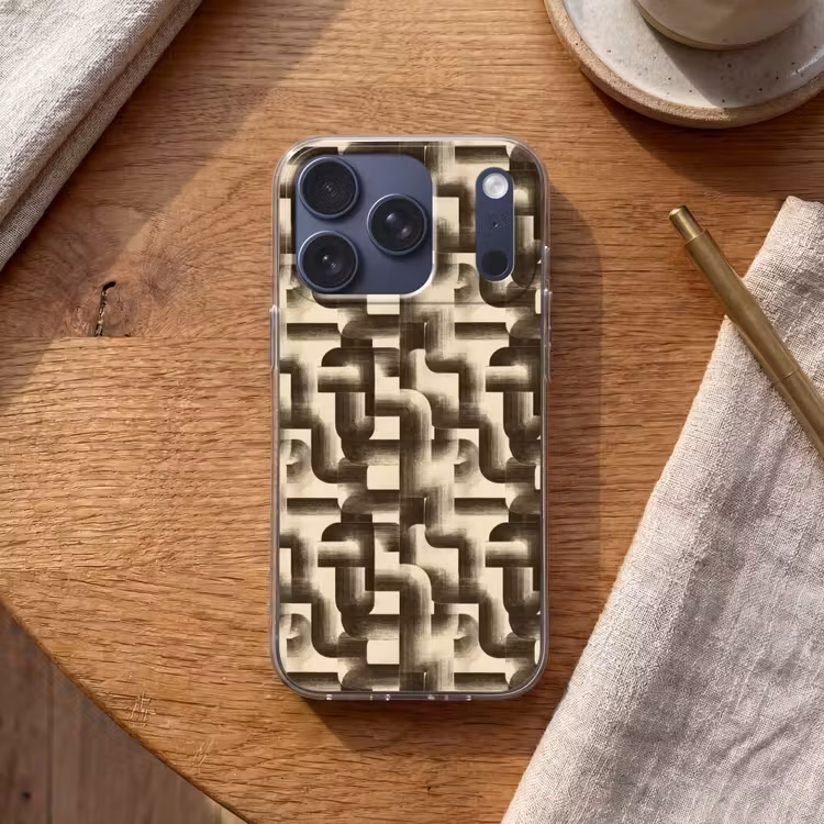 Abstract - Retro - Zwart Telefoonhoesje iPhone 17 Pro klein 878 -sfeer1
