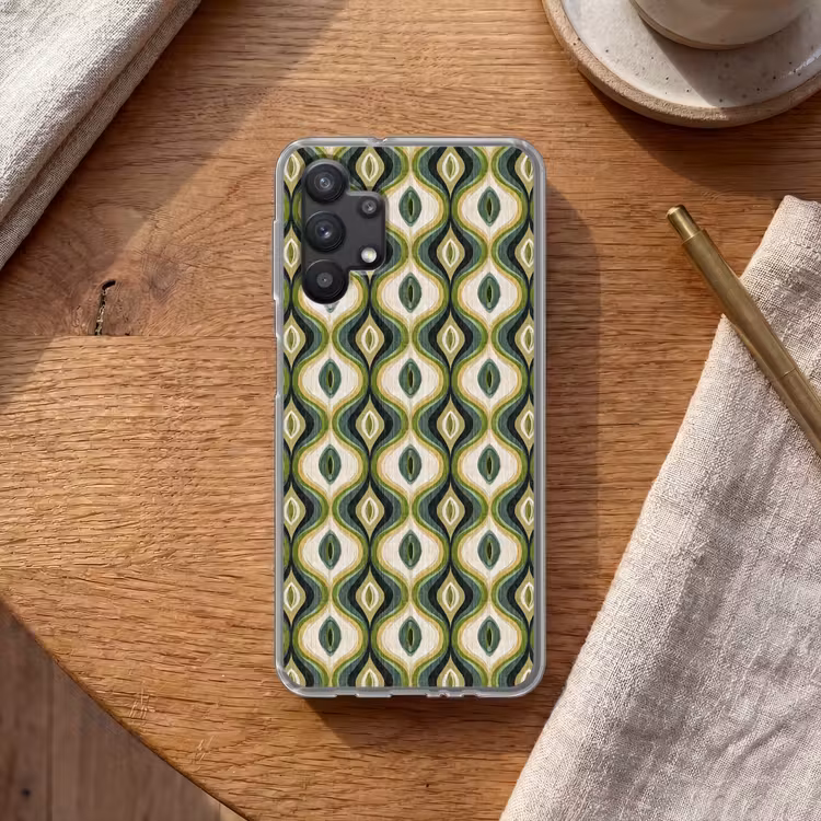 Abstract - Ritmisch - Groen Telefoonhoesje Samsung Galaxy A32 5G klein 346 -sfeer1