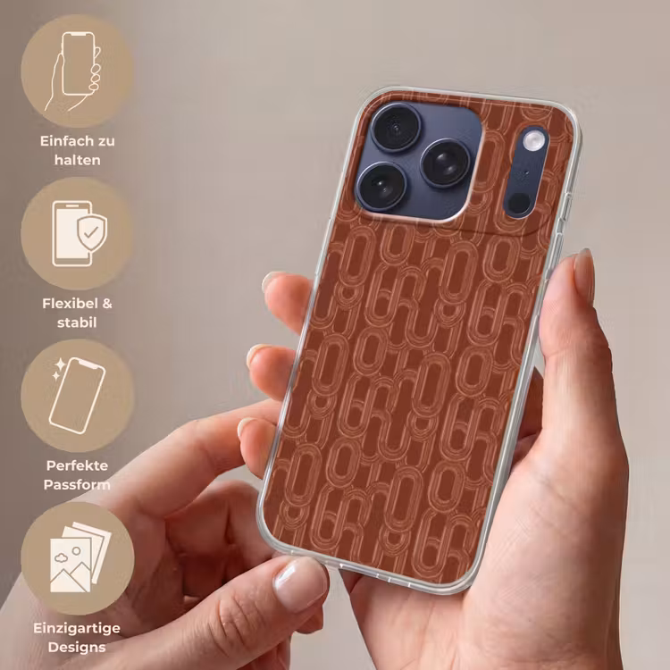 Abstract - Textuur - Bruin Telefoonhoesje iPhone 17 Pro klein 878 -sfeer3_DE