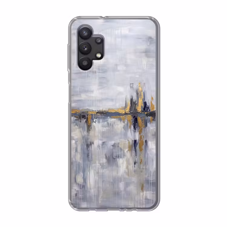 Abstract - Structuur - Goud - Grijs - Modern Telefoonhoesje Samsung Galaxy A32 5G klein -3d