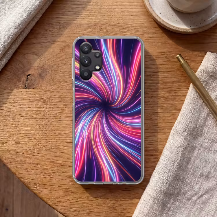 Abstract - Swirl - Futuristic - Neon Telefoonhoesje Samsung Galaxy A32 5G klein -sfeer1
