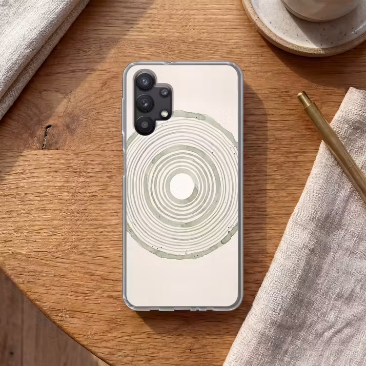 Abstractie - Cirkels - Waterverf - Groen - Modern Telefoonhoesje Samsung Galaxy A32 5G klein -sfeer1