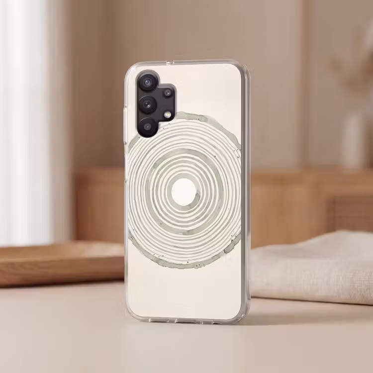 Abstractie - Cirkels - Waterverf - Groen - Modern Telefoonhoesje Samsung Galaxy A32 5G klein -sfeer2