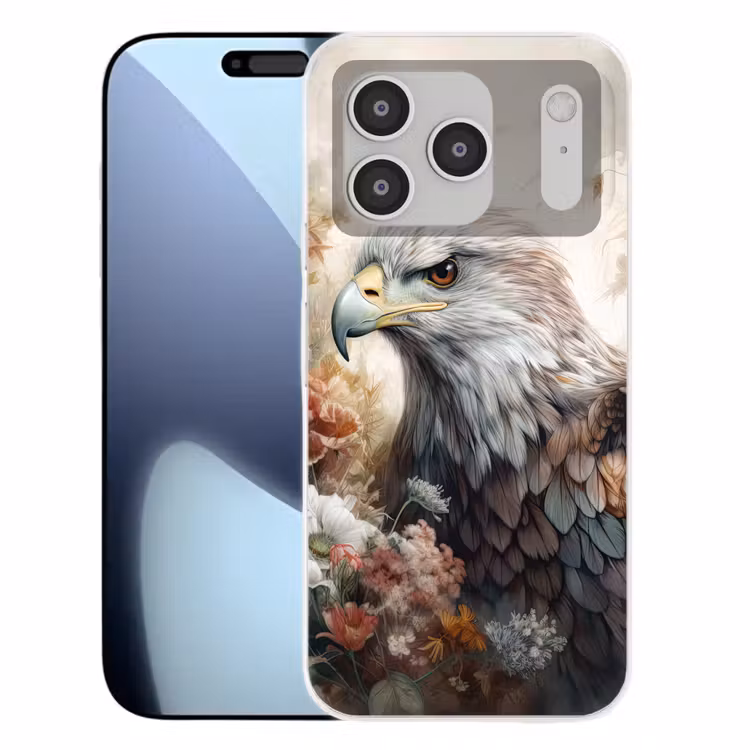 Arend - Adelaar - Vogel - Bloemen - Natuur Telefoonhoesje iPhone 17 Pro klein -3d