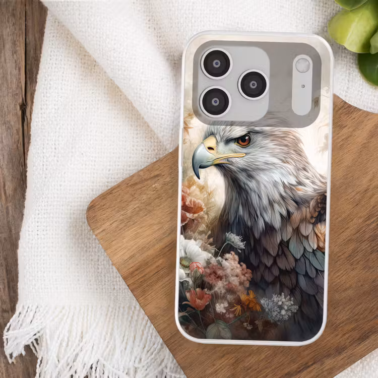 Arend - Adelaar - Vogel - Bloemen - Natuur Telefoonhoesje iPhone 17 Pro klein -sfeer1